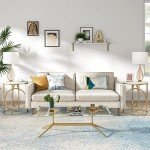 Tribesigns Round Marble and Gold Side Table