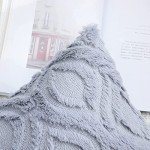 2-Pack Soft Faux Fur Throw Pillow Covers - Grey