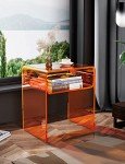 U-Shape Acrylic Side Table in Orange