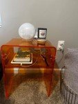 U-Shape Acrylic Side Table in Orange