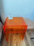 U-Shape Acrylic Side Table in Orange