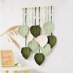Boho Leaf Woven Tapestry Wall Hanging Art