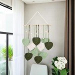 Boho Leaf Woven Tapestry Wall Hanging Art