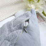 2-Pack Soft Faux Fur Throw Pillow Covers - Grey