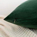 Dark Green Velvet Throw Pillow Covers - Set of 2