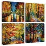 Colorful Landscape Abstract Canvas Wall Art Set
