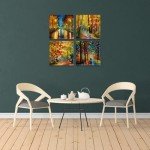 Colorful Landscape Abstract Canvas Wall Art Set