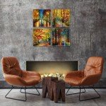Colorful Landscape Abstract Canvas Wall Art Set
