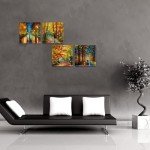 Colorful Landscape Abstract Canvas Wall Art Set