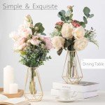 Gold Frame Glass Test Tube Vases for Decor