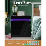 LED Nightstand with Drawers for Modern Bedrooms