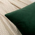 Dark Green Velvet Throw Pillow Covers - Set of 2