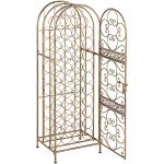 Arched 45-Bottle Antique Wine Rack and Shelf