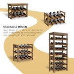 Solid Wood 28-Bottle Free Standing Wine Rack