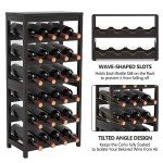 24-Bottle Freestanding Bamboo Wine Rack with Table Top
