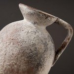 Boho Rustic Ceramic Vase with Handle - Gray