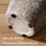 Boho Rustic Ceramic Vase with Handle - Gray