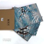 Teal Blue Floral Canvas Wall Art Set