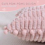 2 Pack Striped Pom-Pom Throw Pillow Covers