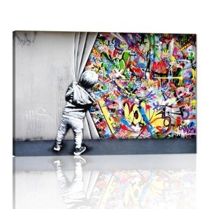 Banksy-Inspired Canvas Wall Art for Home Decor