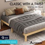 Alfordson Oak Queen Bed Frame with Storage