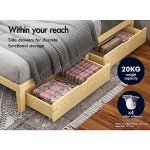 Alfordson Oak Queen Bed Frame with Storage