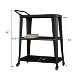 Harold Black Swivel Wheel Dining Cart