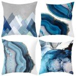 Set of 4 Modern Cotton Linen Pillow Covers