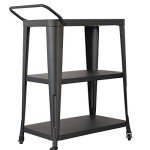 Harold Black Swivel Wheel Dining Cart