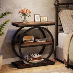 Tribesigns Slim End Table with 3 Storage Shelves