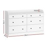 6-Drawer Tallboy Chest of Drawers in White