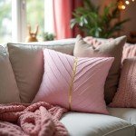 Pink Velvet Throw Pillow Covers - Set of 2