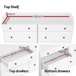 6-Drawer Tallboy Chest of Drawers in White