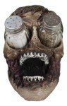 Scary Eyeless Zombie Head Salt and Pepper Shakers