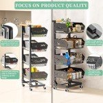 4-Tier Rolling Kitchen Snack Cart with Wheels