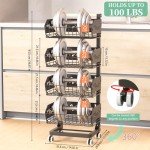 4-Tier Rolling Kitchen Snack Cart with Wheels
