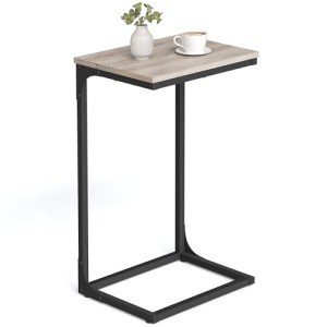 VASAGLE C-Shaped Industrial Side Table – Heather Greige