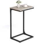 VASAGLE C-Shaped Industrial Side Table – Heather Greige
