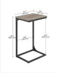 VASAGLE C-Shaped Industrial Side Table – Heather Greige