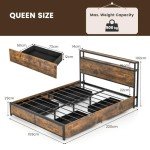 Giantex Queen Bed Frame with LED Lights & Storage