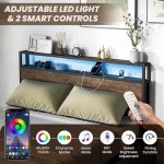 Giantex Queen Bed Frame with LED Lights & Storage