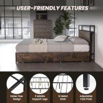 Giantex Queen Bed Frame with LED Lights & Storage