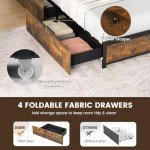 Giantex Queen Bed Frame with LED Lights & Storage