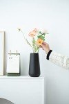 Matt Black Ceramic Vase for Flowers & Decor