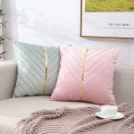 Pink Velvet Throw Pillow Covers - Set of 2
