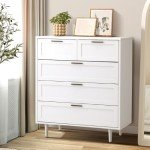 Tall White 5-Drawer Chest of Drawers