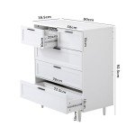 Tall White 5-Drawer Chest of Drawers