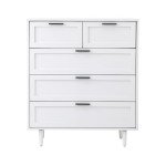 Tall White 5-Drawer Chest of Drawers