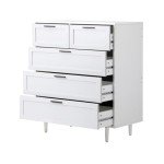 Tall White 5-Drawer Chest of Drawers