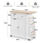 Rolling Kitchen Island Cart with Storage and Wheels